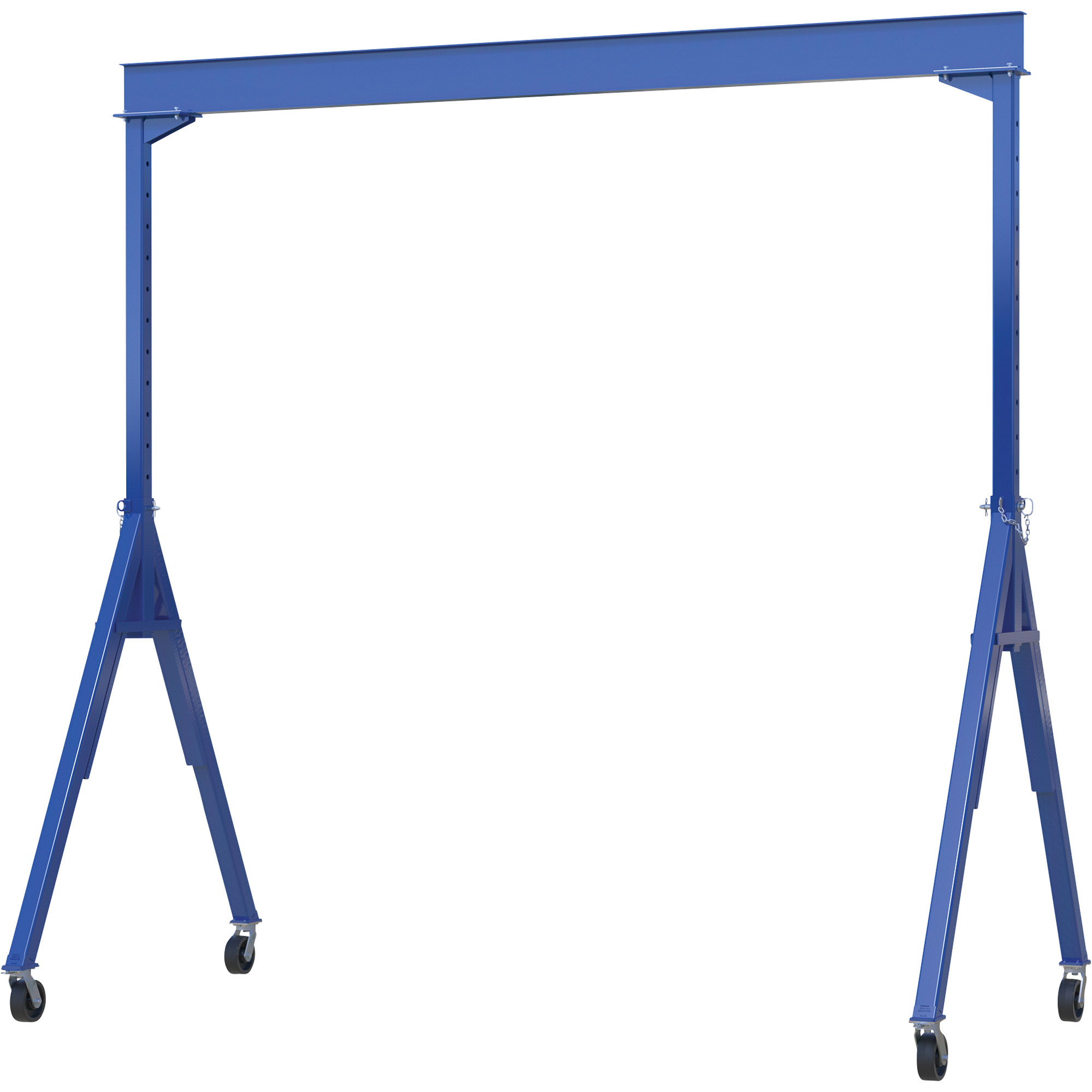Vestil Steel Adjustable Height Gantry Crane - 15ft.L x 14ft., 6,000-Lb. Capacity, Phenolic Casters, Blue, Model# AHS-6-15-14